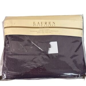 Ralph Lauren King Purple 100% Cotton Thermal Blanket 108 x 90 Lake House
